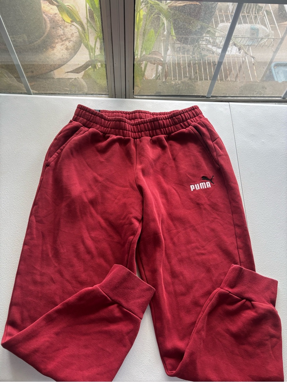 Puma Kids Burgundy Red Jogger Sweatpants